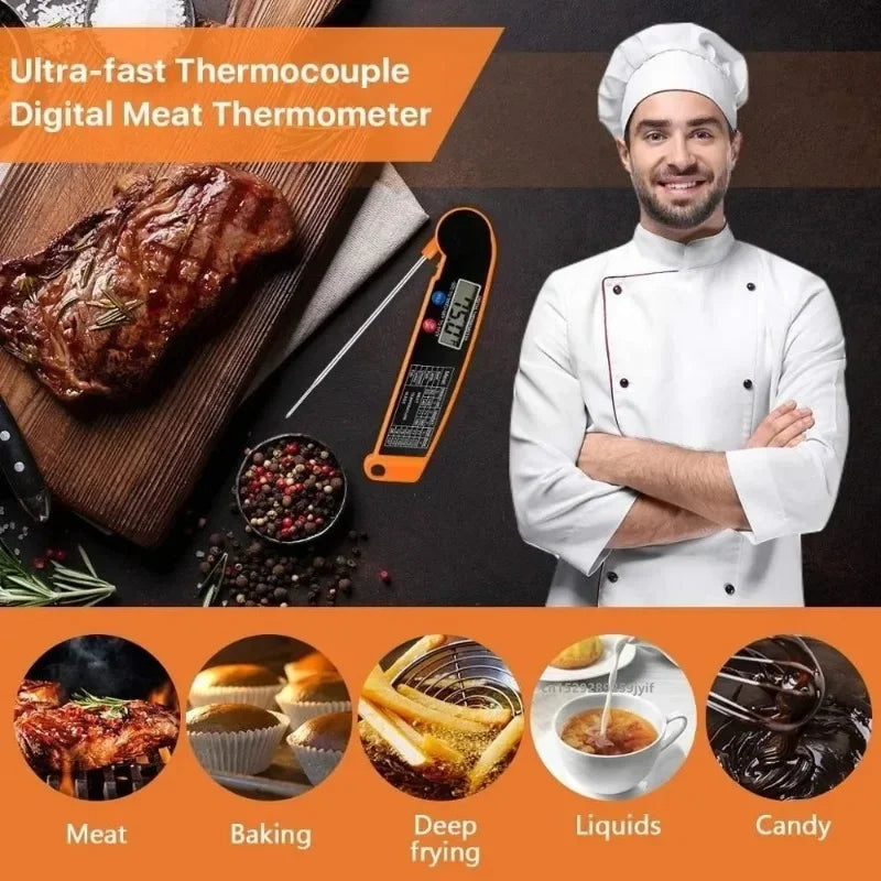 Digital Meat Thermometer – Instant Read, Waterproof & Backlit for BBQ, Grill & Kitchen 2025