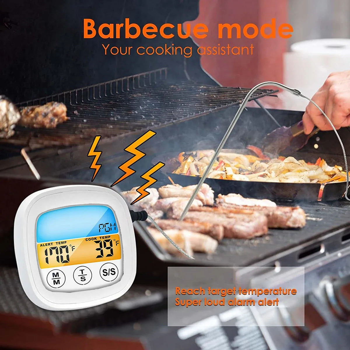 Digital Meat Thermometer Probe Touch Screen for Cooking & BBQ