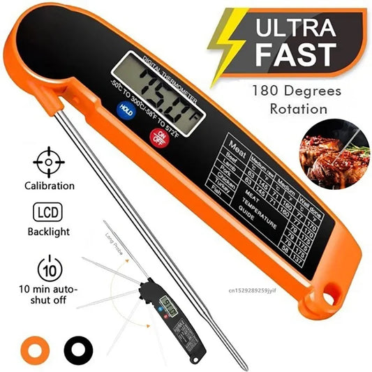Digital Meat Thermometer – Instant Read, Waterproof & Backlit for BBQ, Grill & Kitchen