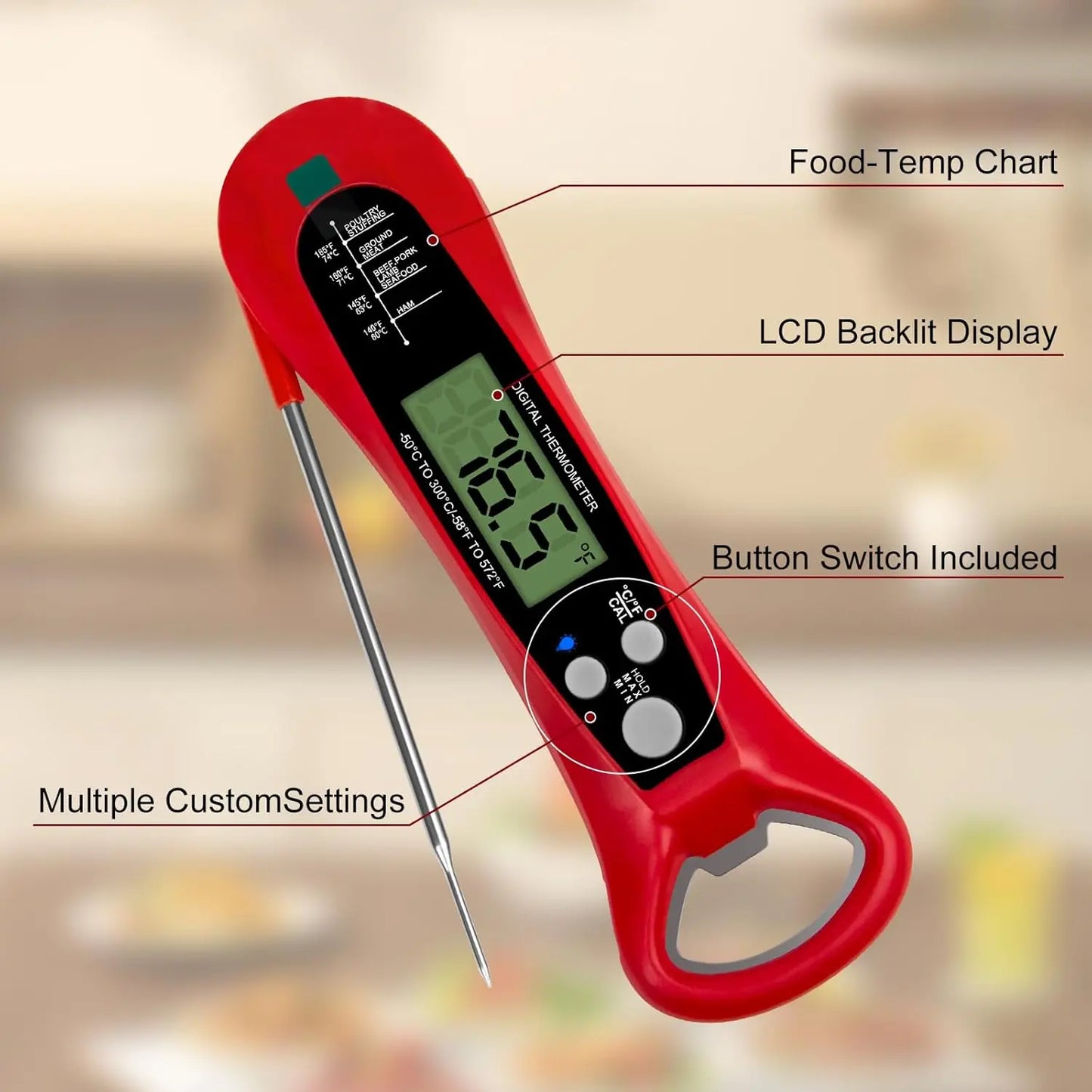 Instant Read Digital Meat Thermometer for Cooking – Fast & Accurate Kitchen Tool